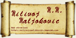 Milivoj Maljoković vizit kartica